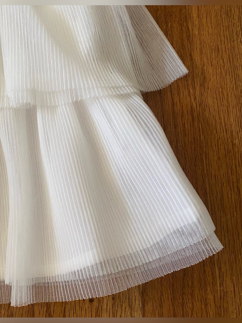 Mayoral White Tiered Pleated Tulle Formal Dress - Picture 5 of 8